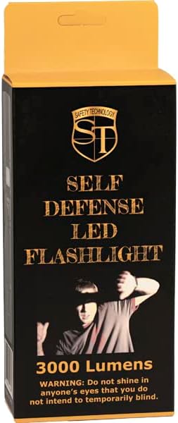 3000 Lumens LED Self Defense Zoomable Flashlight
