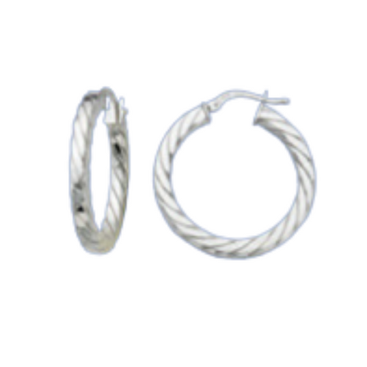 Spiral Hoop 925 Sterling Silver Earrings