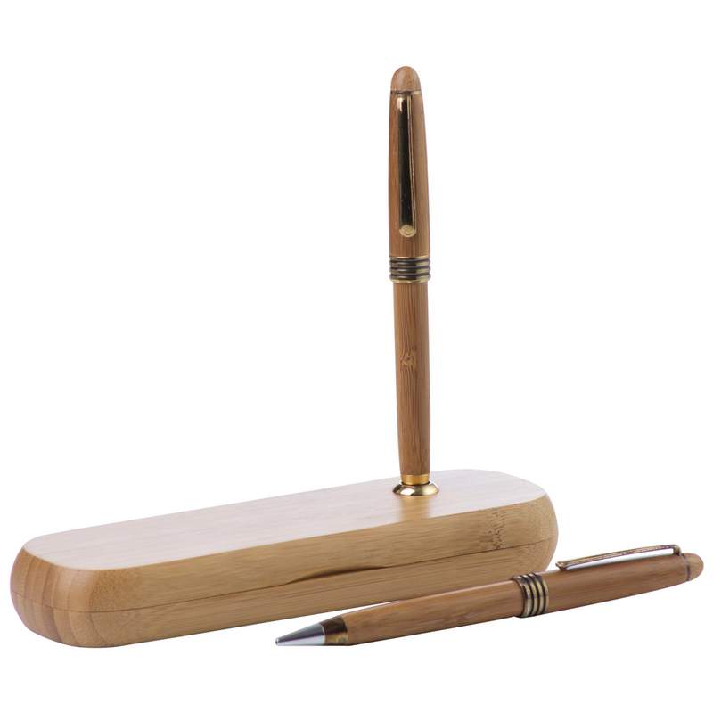 Alex Navarre™ Durable Bamboo Ballpoint Pen and Pencil Set (Sold by the dozen)